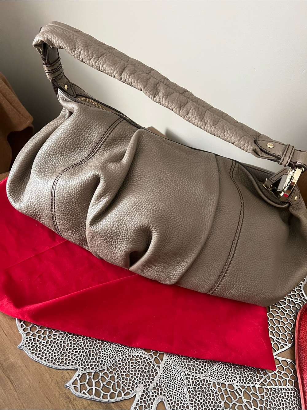 Lancel Paris Premier Flirt Hobo bag in genuine pebbled leather